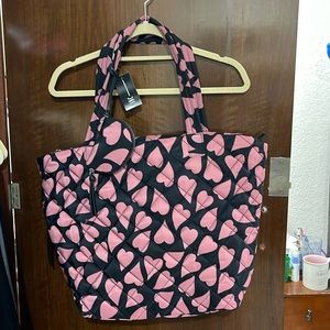 INC, International Concepts, Large Breeah Quilted heart print tote
